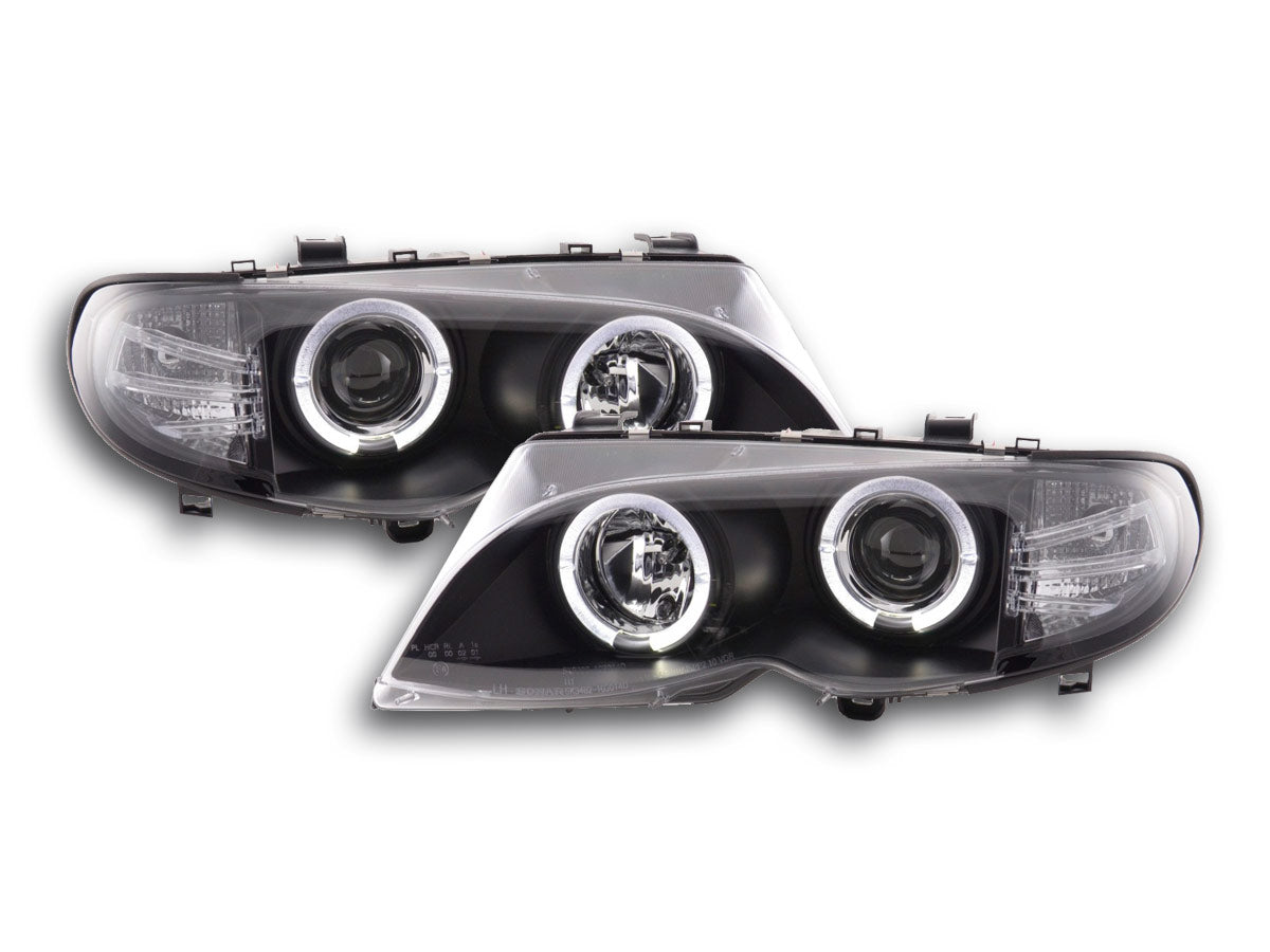 Scheinwerfer Set BMW 3er E46 Limo/Touring 02-05 schwarz Scheinwerfer Set BMW 3er E46 Limo/Touring 02-05 schwarz